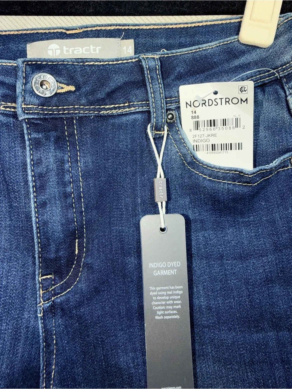 Tractr Girls Size 14 Indigo Cargo Flare Jeans NWT